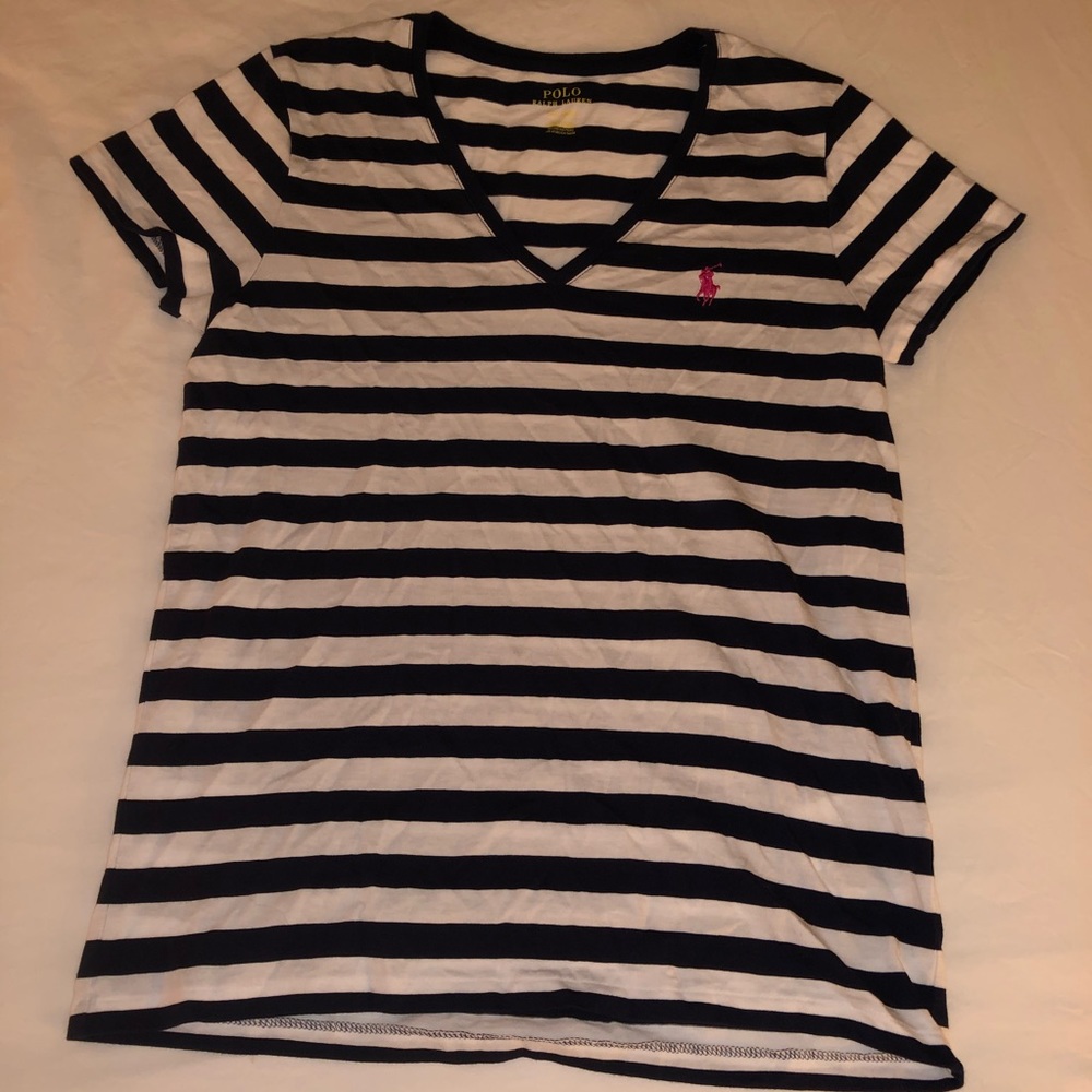 ralph lauren polo striped v-neck